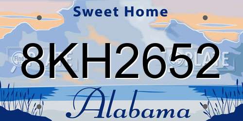 8KH2652 Alabama License Plate