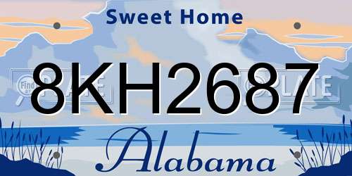 8KH2687 Alabama License Plate