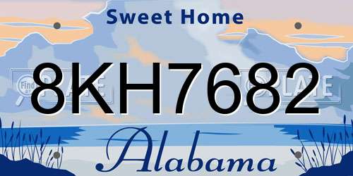 8KH7682 Alabama License Plate