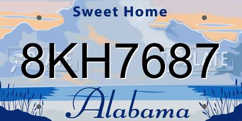 8KH7687 Alabama License Plate