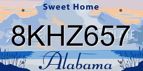 8KHZ657 Alabama License Plate