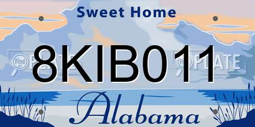 8KIB011 Alabama License Plate