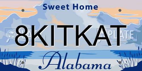 8KITKAT Alabama License Plate