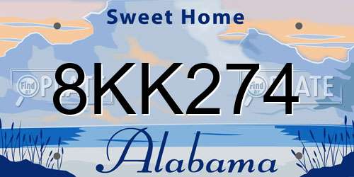 8KK274 Alabama License Plate