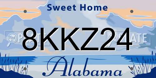 8KKZ24 Alabama License Plate