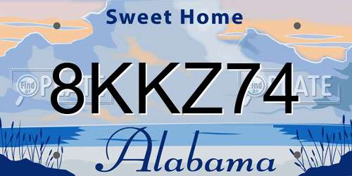 8KKZ74 Alabama License Plate