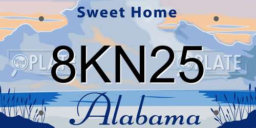 8KN25 Alabama License Plate