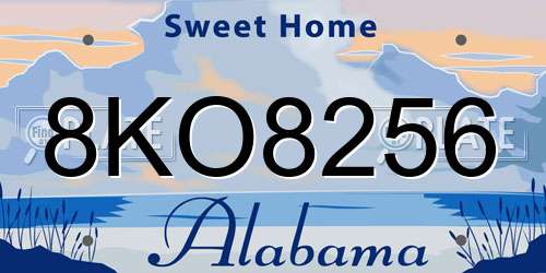 8KO8256 Alabama License Plate