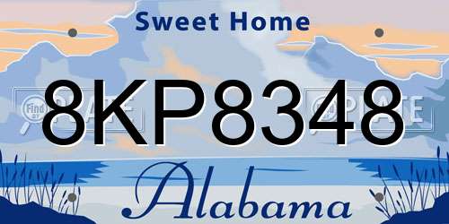 8KP8348 Alabama License Plate