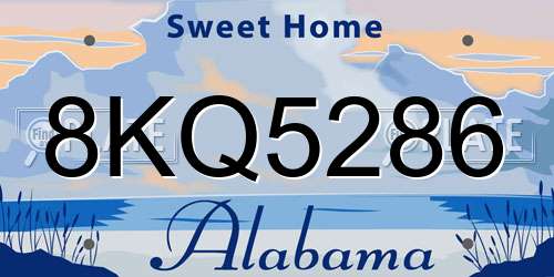 8KQ5286 Alabama License Plate