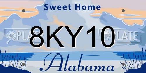 8KY10 Alabama License Plate