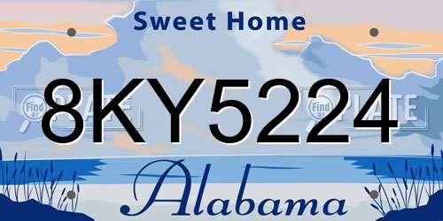 8KY5224 Alabama License Plate