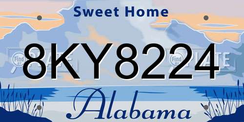 8KY8224 Alabama License Plate
