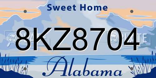 8KZ8704 Alabama License Plate