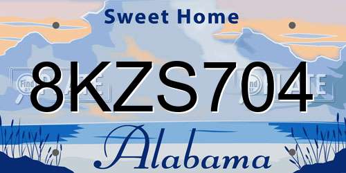 8KZS704 Alabama License Plate