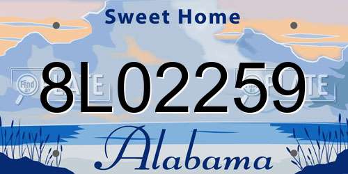 8L02259 Alabama License Plate