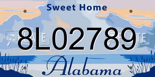 8L02789 Alabama License Plate
