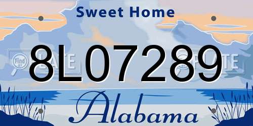 8L07289 Alabama License Plate