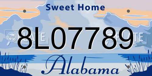 8L07789 Alabama License Plate