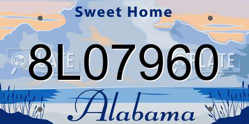 8L07960 Alabama License Plate