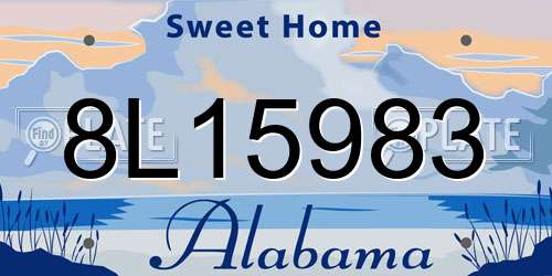 8L15983 Alabama License Plate