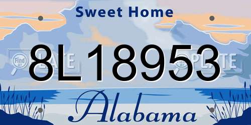 8L18953 Alabama License Plate