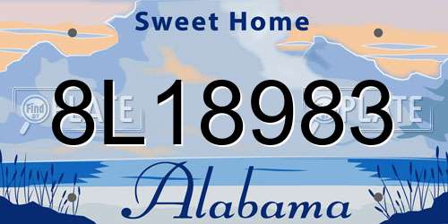 8L18983 Alabama License Plate