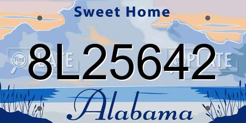 8L25642 Alabama License Plate