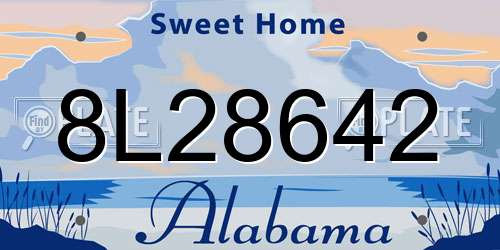 8L28642 Alabama License Plate