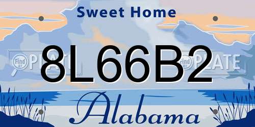 8L66B2 Alabama License Plate