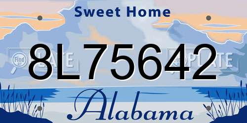 8L75642 Alabama License Plate