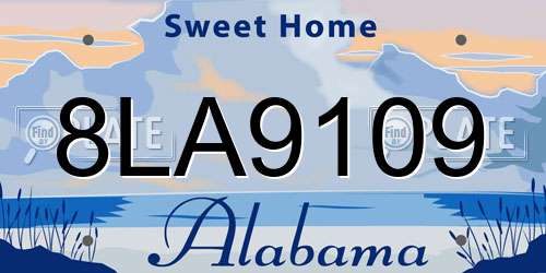 8LA9109 Alabama License Plate