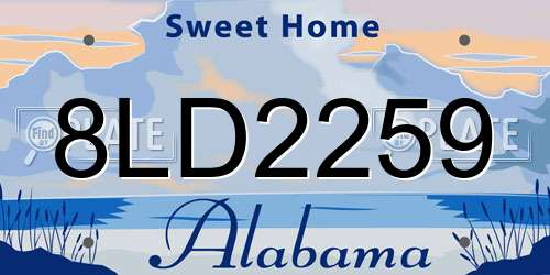 8LD2259 Alabama License Plate