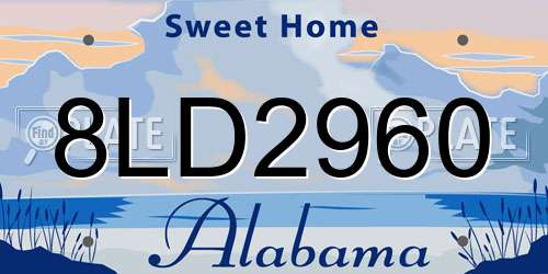 8LD2960 Alabama License Plate