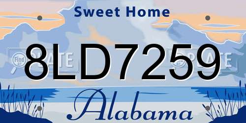 8LD7259 Alabama License Plate
