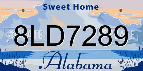 8LD7289 Alabama License Plate