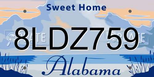 8LDZ759 Alabama License Plate