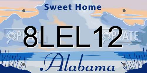 8LEL12 Alabama License Plate