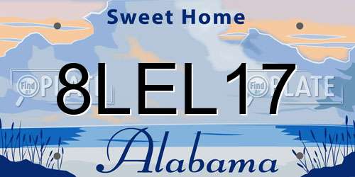 8LEL17 Alabama License Plate