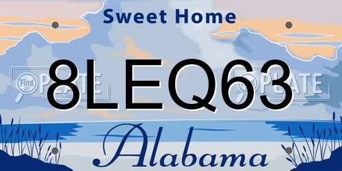 8LEQ63 Alabama License Plate