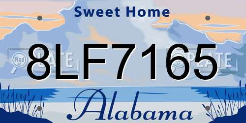8LF7165 Alabama License Plate