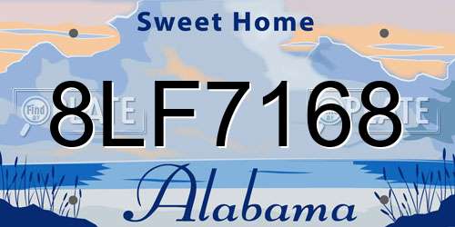 8LF7168 Alabama License Plate