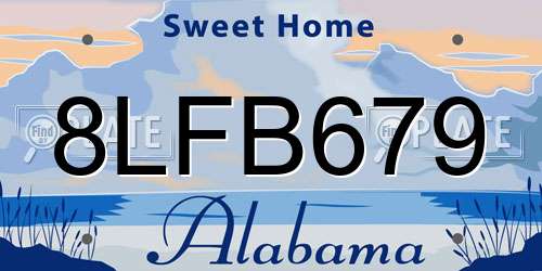 8LFB679 Alabama License Plate