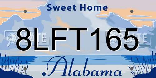 8LFT165 Alabama License Plate