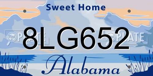 8LG652 Alabama License Plate