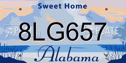 8LG657 Alabama License Plate