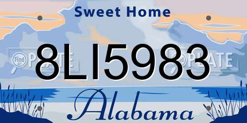 8LI5983 Alabama License Plate