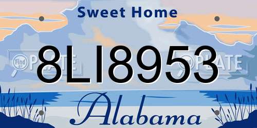8LI8953 Alabama License Plate