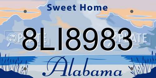 8LI8983 Alabama License Plate