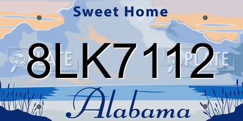 8LK7112 Alabama License Plate